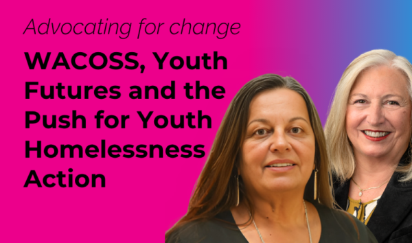 Banner of Michelle Jenkins and Louise Giolitto dicussing youth homelessness