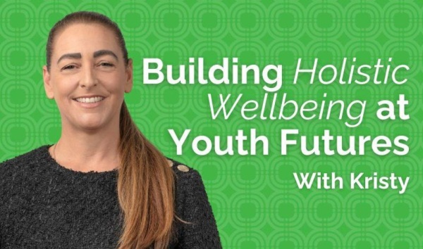 Banner with Kristy discussing holistic wellbeing