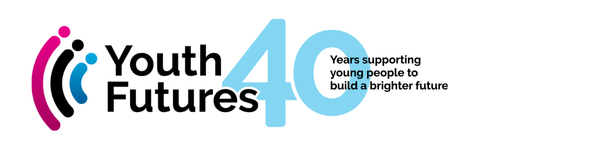 Logo banner for youth futures 40th anniversary