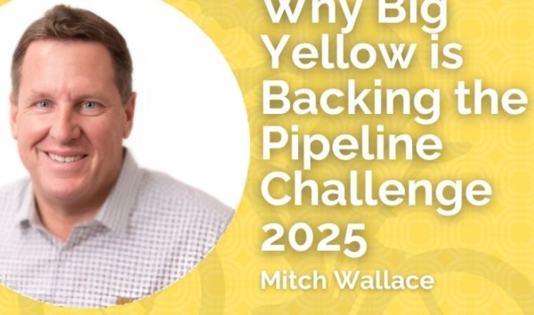 Mitch Wallace on on banner for Pipeline Challenge 2025