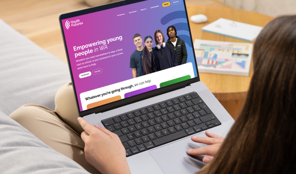 Youth Futures new website homepage showing youth support services across Perth